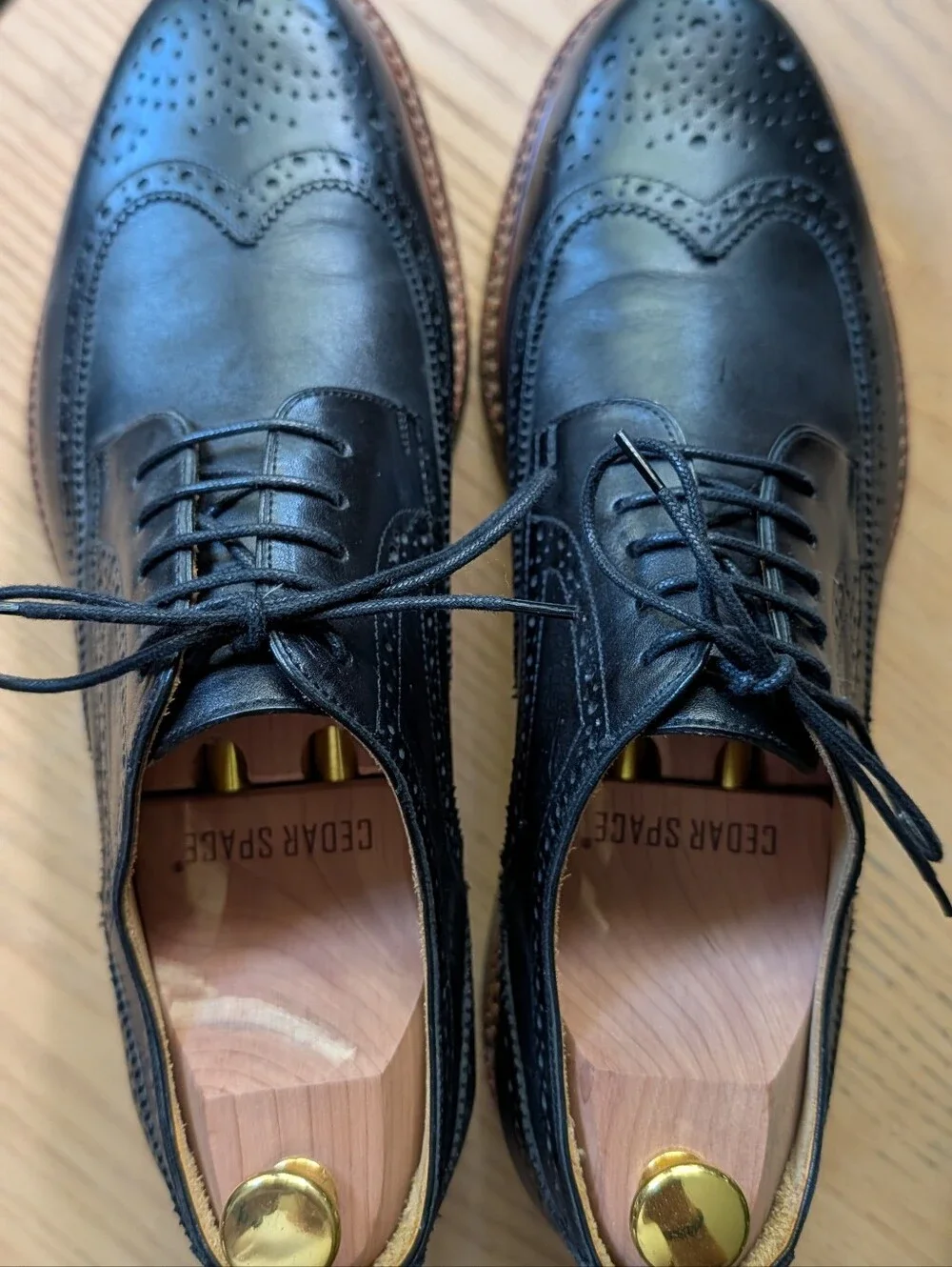 Beckett Simonon Mens 11 Black Kent Wingtip Oxford Leather Shoes